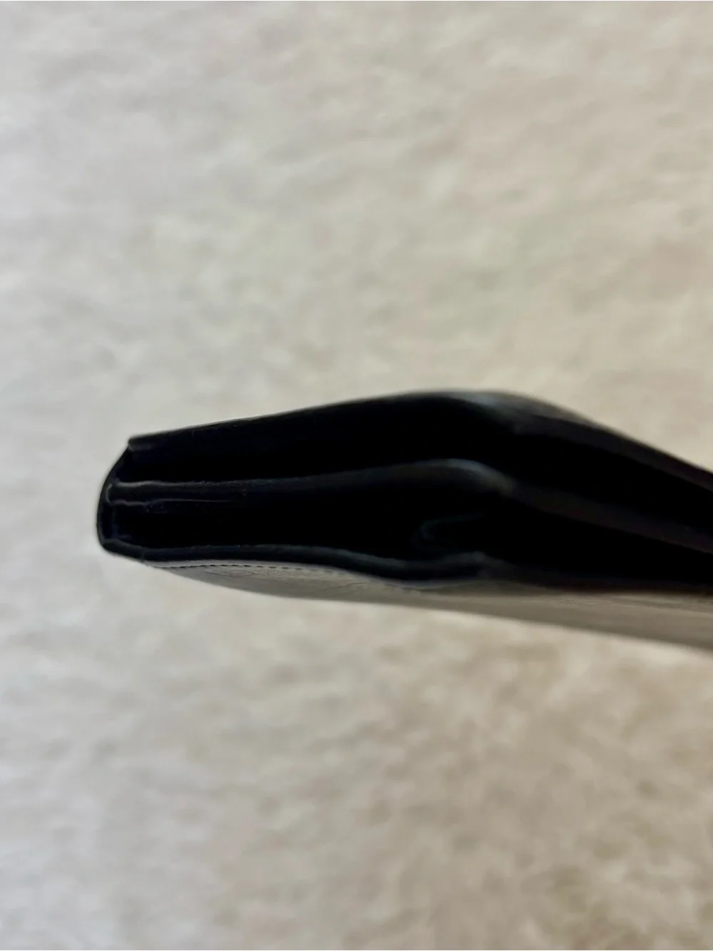 Cartier 2C Embossed Logo Vintage Black Leather Long Wallet